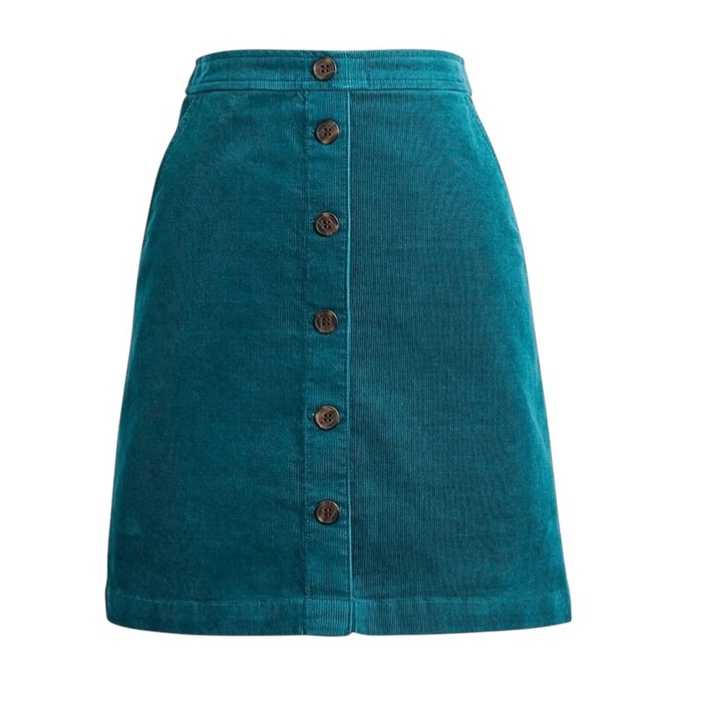 J. Crew Corduroy Button Front Mini Skirt Women’s Size 4 Blue